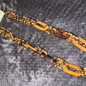 🎄🎁 Wooden Beaded Necklace with Brown Tones